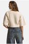 Women's Stone Color W6-105 Large Button Belted Cropped Cardigan Design Knitwear Cardigan - 7