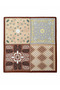 Premium Patchwork Patterned Square Polyester Scarf Earth Tones 70X70 cm - 2