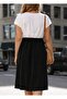 Women's short sleeve double-breasted collar two-tone midi viscose dress - 3