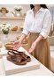 057 Walnut Genuine Soft Leather Anatomical Summer Women's Sandals - 4