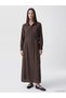Brown Lace-Up Waist Modal Blend Shirt Dress