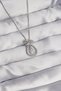 316L Steel Silver Color Bow Detailed Zircon Stone Drop Model Necklace
