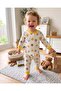 Baby Boy Teddy Bear Printed 100% Cotton 1-2-3 Years Old Snap Fastener Top and Bottom Seasonal Pajama Set