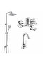 Eca Fast Kuğu Sink + Bathroom Faucet + Dicle Shower Column 5 Years Warranty