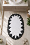 Lace-Up Non-Slip Leather-Based Oval Bath Mat Lace-Up Washable Bath Set Piera