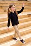 Basic Polo Collar Long Sleeve Unisex Kids Sweatshirt
