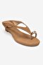 Alizee Earth Suede Women's Mini Wedge Heeled Slippers with Toe Buckle - 3