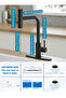 Kitchen faucet with pull-down sprayer, waterfall kitchen sink faucet, single-handle 360° rotating kitchen sink faucet, 3 functions - brushing - 2