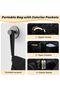 Hair Styling Tool Travel Bag Removable Heat-Insulating Pad 2-in-1 Portable Straighteners Curling Irons Hot Air Combs Black - 2