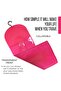 3-piece wig storage bag with hooks, can hold multiple wigs, suitable for hair extensions, wigs and accessories (rose red). - 4