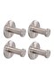 Towel Hooks 4 Pack Self-Adhesive Coat Hooks Sturdy No-Drill Bathrobe Heavy-Duty 304 Stainless Steel Bathroom Wall Hooks 2" Brushed