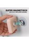 3-piece magnetic suction cup soap dish set, wall-mounted shower soap holder, stainless steel (3 pieces - cylindrical) 3.1 x 1.96 cm - 4