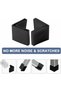 12 Iron Chair Leg Protectors, Table Leg Covers, 50 x 50 mm, Black Chair Furniture Rubber Floor Protectors, L-Shaped - 4