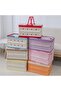 Large plastic storage basket with lid, foldable, portable picnic basket, suitable for clothes, books, and sundries (red and white). - 3