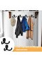 10-Pack Large Angled Black Zinc Alloy Double Clothes Hooks 68x40mm - 3