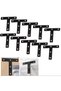 T-shaped corner braces, 10-pack, T-shaped supports, For furniture, cabinets, tables and chairs, black