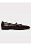 Women's Belted Ballerinas Brown Crinkled - 2