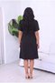 Women's Black Plus Size Double Breasted Collar Gold Button Detailed Evening Dress Hzl26S-Trv16051 - 3