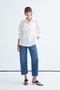 Women's Premium Poplin Shirt with Mobile Waist Belt Ecru - 2