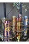 Handmade Crystal Li̇loya Mixed Lustered 24K Gold Embellished 12 Piece Presentation Tea Set