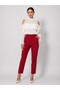 Women's High Waist Stitched Detailed Fabric Trousers – Office Chic Carrot Leg Style - 2