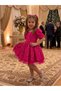 Girl's V-Neck Front Tulle Detailed Sequined and Beaded Embroidered Puffy Tutu Evening Dress - 2