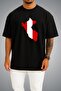 Oversize Peru Flag and Map Chest Printed Unisex T-Shirt