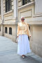 Women's Collar Ribbon Tie Asymmetrical Cut Blouse Yellow - 3