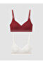Rmz Gi̇yi̇m Farki̇yla Underwire-Free Removable Pad Bustier 2-Piece Set - 2