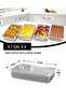 6 Pack Hotel Pans, Full Size x 4 Inch Deep Stainless Steel Steam Table Pans with Handle, Anti-Jam Catering Trays for Home, Party, Restaurant, Hotel, Buffet - 6