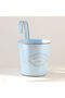 A retro-style blue wrought iron hanging flower pot. Suitable for balconies, gardens, fences, and other similar locations.