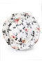 Earthenware Jasper Chop Plate Floral Pattern, 12.1 Inch, White