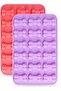 4-Piece Pink Red Purple Bone Cat Paw Silicone Cookie Cutter Mold Set - 4