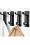 Wall Hooks for Jackets and Towels: Glue Hooks for Doors with 6 kg Load Capacity, Black, 4 Pieces