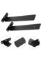 2-piece set 20cm - Floating Shelf Bracket - Support Frame - Wall Bracket - Shelf Support with Screws - Furniture Accessories - Iron - Black - 2