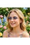 Retro rimless women's sunglasses, 90s style rectangular glasses, clear square sunglasses for men and women (blue and pink). - 4