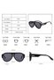 Stylish aviator sunglasses for women, retro two-tone sunglasses, UV400; trendy gradient punk sunglasses for men (blue). - 2