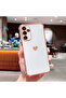 This is a heart-shaped electroplated TPU shockproof case for Samsung Galaxy A15, compatible with Samsung A15 4G/5G, and available in white.