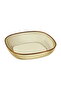 4-Piece Square Snack Plate Set, Transparent Multi-Purpose Appetizer & Fruit Tray for Kitchen & Dining (Gold) - 2