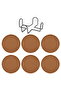 6-Piece Silicone Coaster Set with Stand, Geschikt voor - Coffee Table, Cups, Desk, Bar, Office, etc. - Coffee Color
