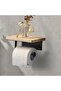 Solid Wood Toilet Paper Holder with Sink Shelf and Phone Holder (No-Drill Wall Mount) - 3