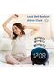 Digital Round LED Display Alarm Clock Small Clock Double Bells 3 Brightness Silent Table Loud Bedside Clock Bedroom Office Blue - 3