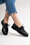 Leonelda Women's Genuine Leather Lace-Up Loafer Black - 6