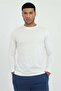 Men's Regular Fit Crew Neck White Sweatshirt