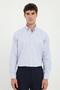 Men's Regular Fit Button-Down Collar Long Sleeve Dark Blue Shirt - 3