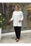 Glitter Print Effect Shirt Ecru
