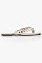 Women's Calia Ecru Skin-Studded Slippers - 4