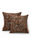 Brown Ethnic Kilim Patterned 2-Piece Throw Pillow Cover Set