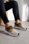 Ares Men's Beige Brown Lace-Up Lightweight Orthopedic Eva Sole Knitwear Walking Casual Sneaker Sports Shoes