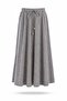 Black Gingham Patterned Midi Skirt